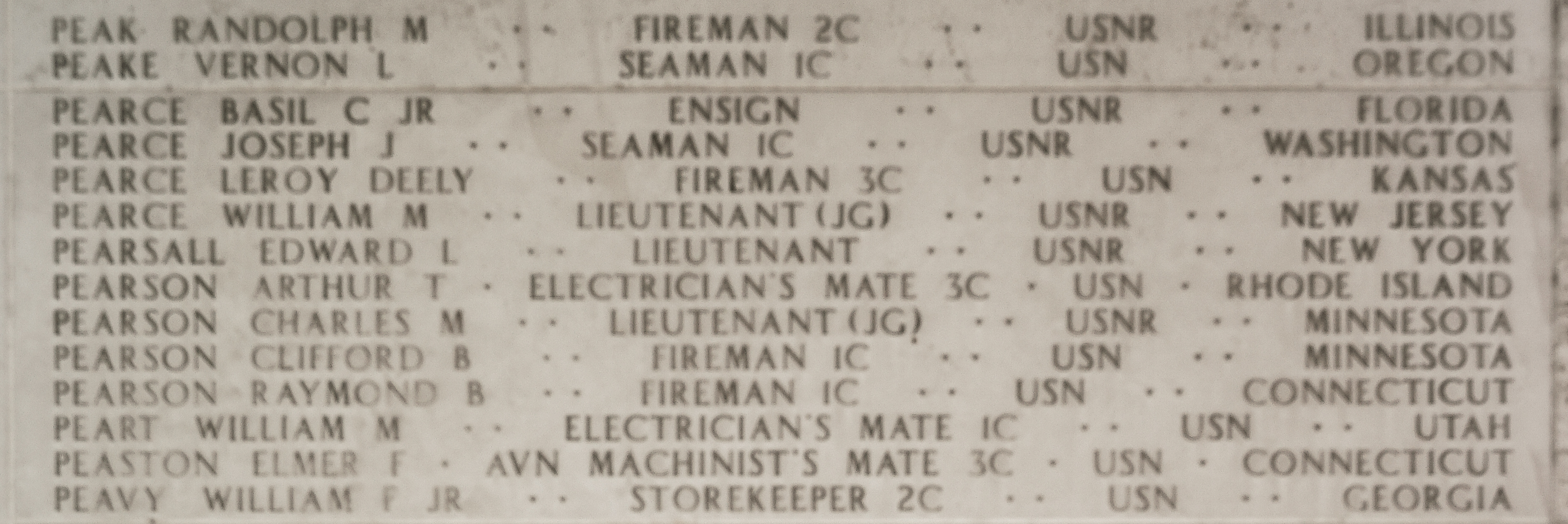 William F. Peavy, Storekeeper Second Class